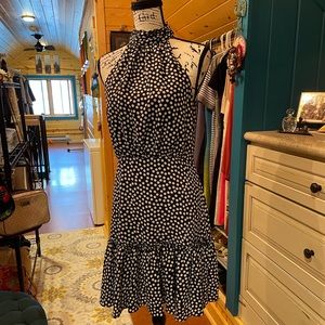 Betsey Johnson Navy blue and white polka dot short dress.
